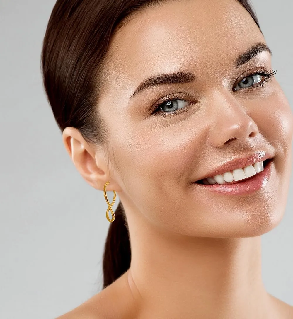Hoops & Loops 925 Sterling Silver Infinity Eternity Figure Eight 8 Polished Twisted Endless or Click-Top Hoop Earrings for Women