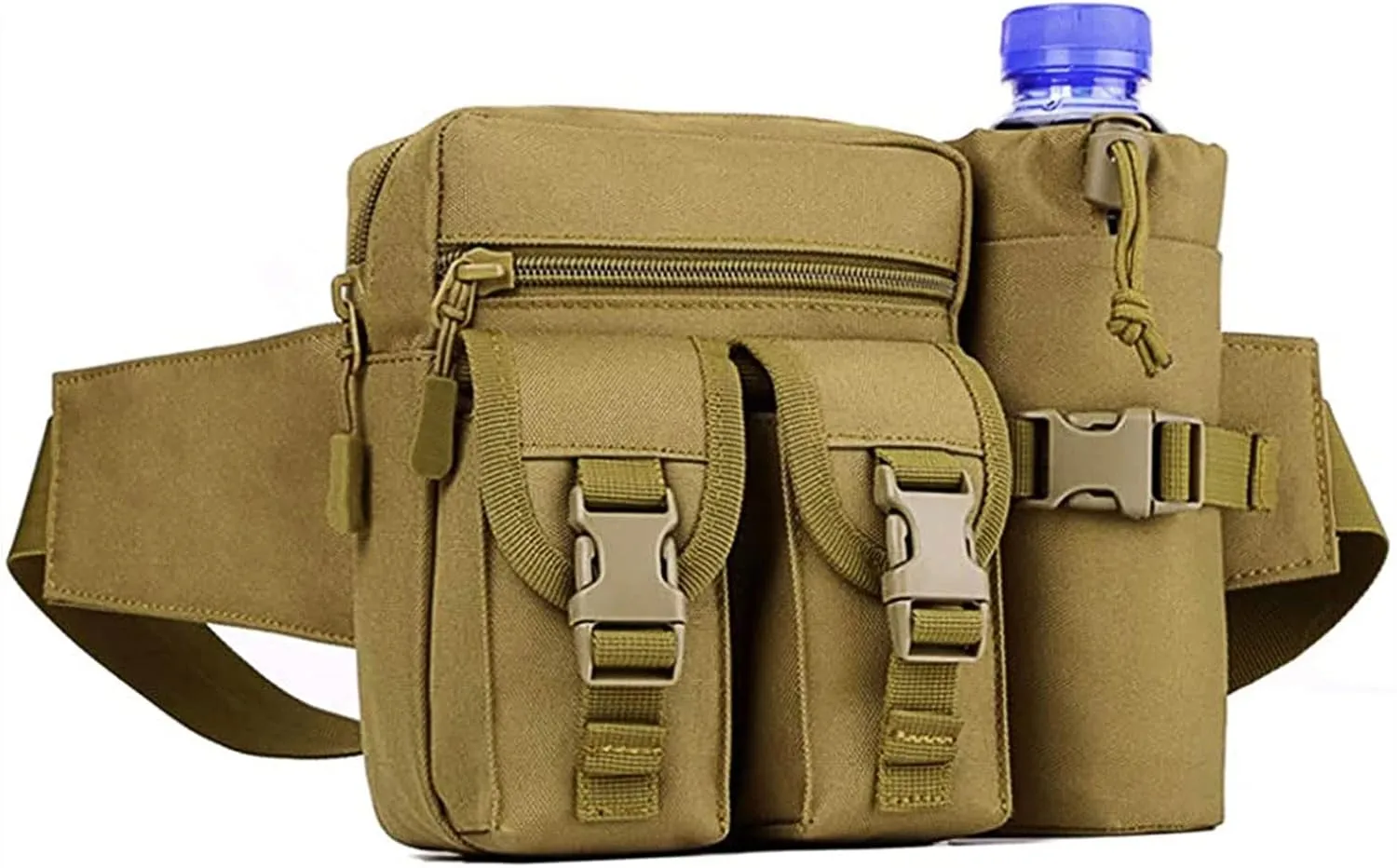 Huntvp Tactical Waist Pack Pouch With Water Bottle Pocket Holder Waterproof Molle Fanny Hip Belt Bag