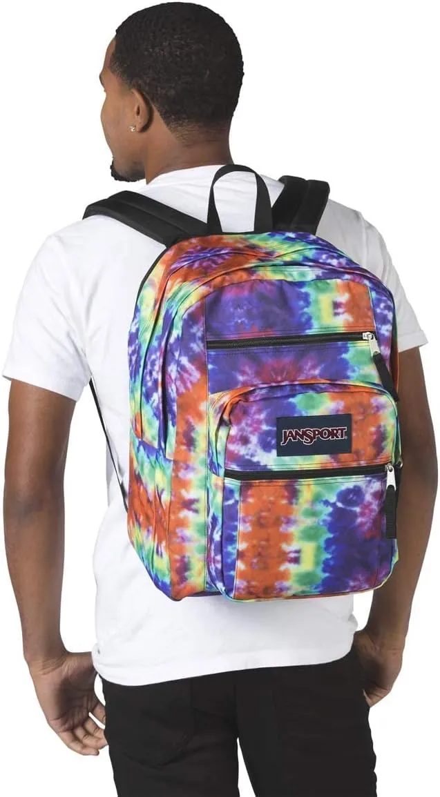 JanSport Laptop Backpack - Computer Bag with 2 Compartments, Ergonomic Shoulder Straps, 15 Laptop Sleeve, Haul Handle - Red/Multi Hippie Days