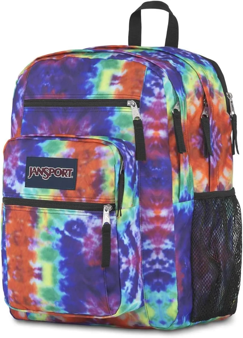 JanSport Laptop Backpack - Computer Bag with 2 Compartments, Ergonomic Shoulder Straps, 15 Laptop Sleeve, Haul Handle - Red/Multi Hippie Days