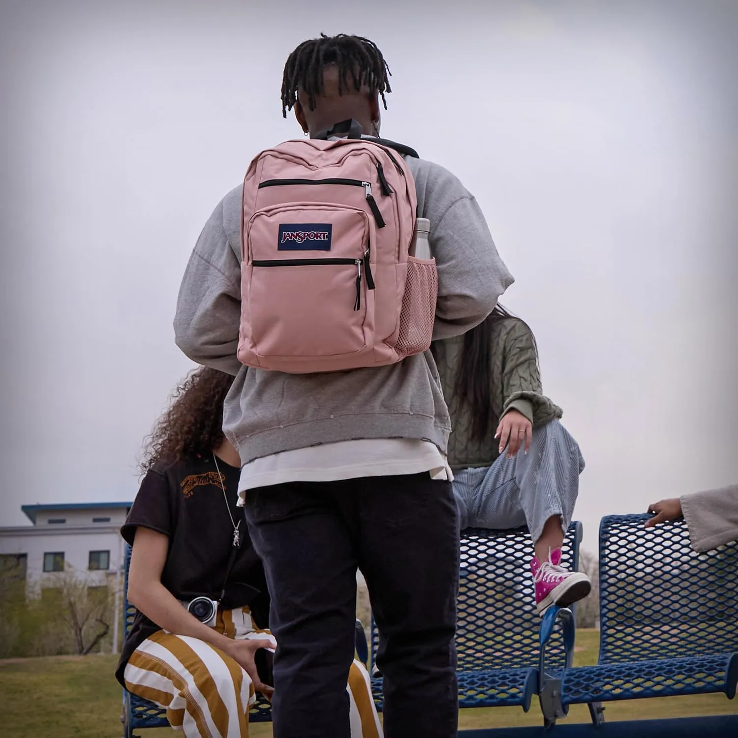 JanSport Laptop Backpack - Computer Bag with 2 Compartments, Ergonomic Shoulder Straps, 15 Laptop Sleeve, Haul Handle - Red/Multi Hippie Days