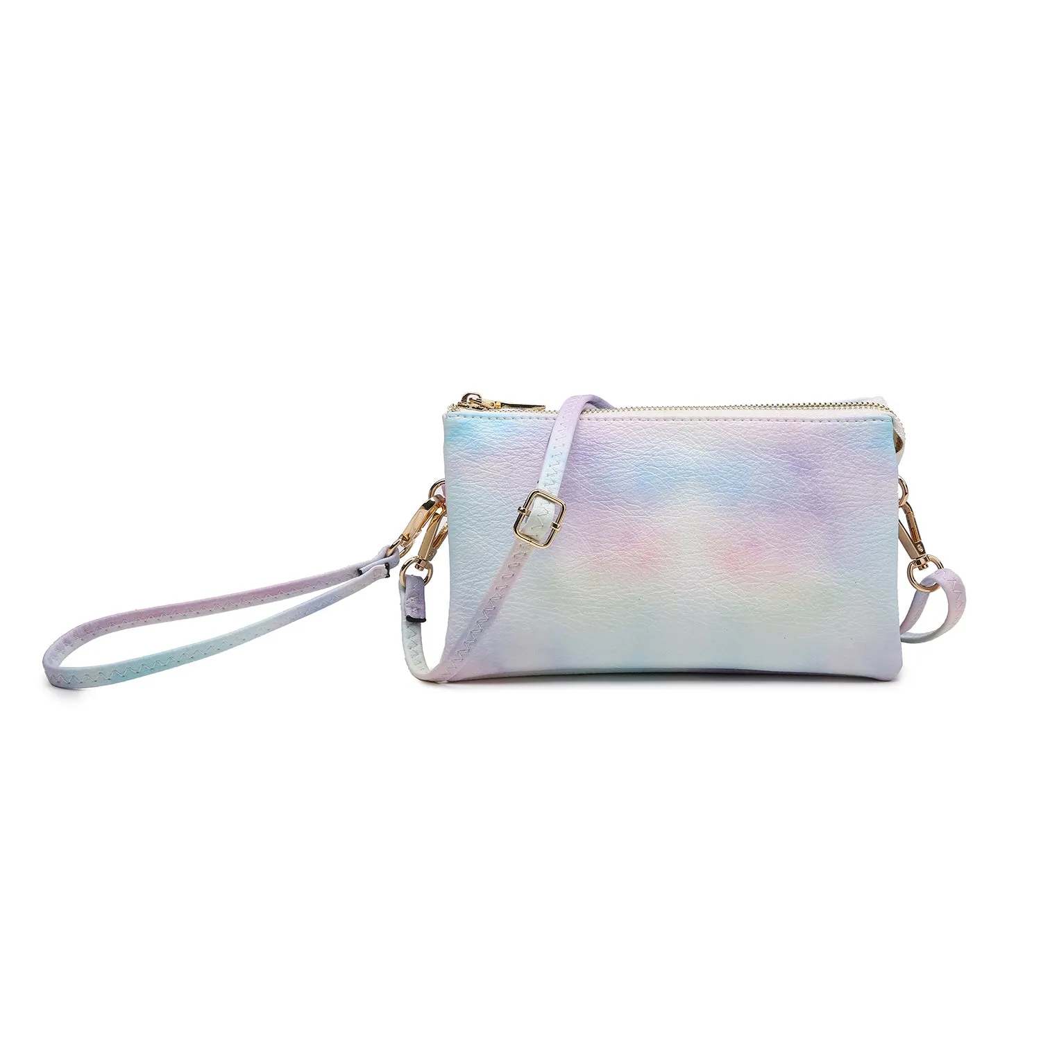 Jen & Co. Tie Dye Riley Monogramable  3 Compartment Crossbody Or Wristlet