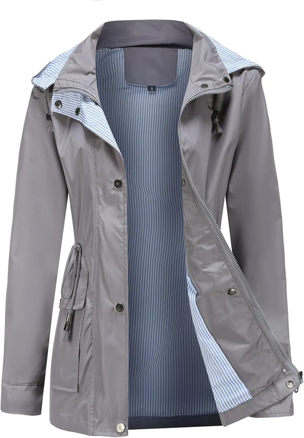 JEsilunmaMY Women's Lightweight Military Anorak Jackets Safari Hoodie Utility Drawstring Coat Windproof Windbreaker Raincoats