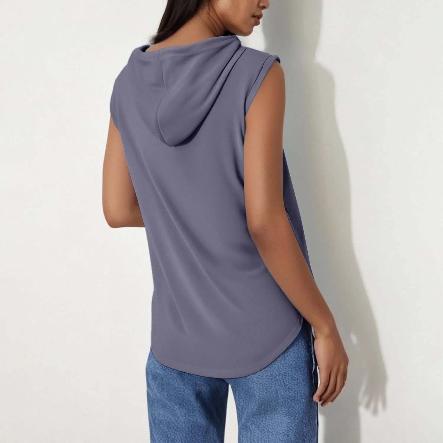 JOAU Women's Workout Hooded Tank Tops Casual Loose Fit Running Gym Sleeveless Hoodie Tee Shirts 2025 Summer Fashion