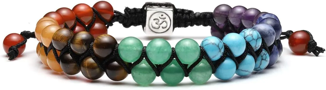 Jovivi Chakra Bead Bracelets for Women Men - 6mm Natural 7 Chakra Healing Crystal Tree Life Stretch Bracelet with Real Stones Anxiety Meditation Yoga Gemstone Jewelry
