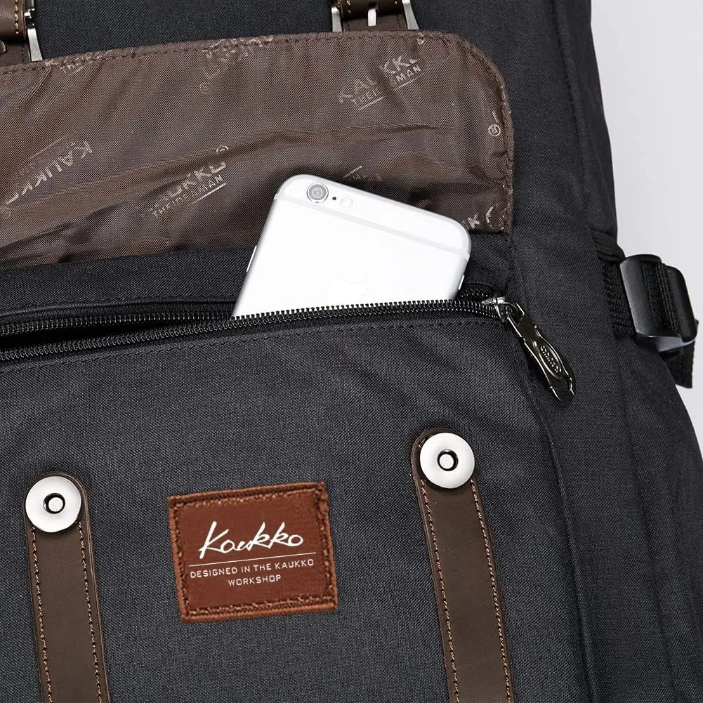 KAUKKO Travel Laptop Backpack, Outdoor Rucksack, Casual backpack Fits 15.6"(Oxford Black)