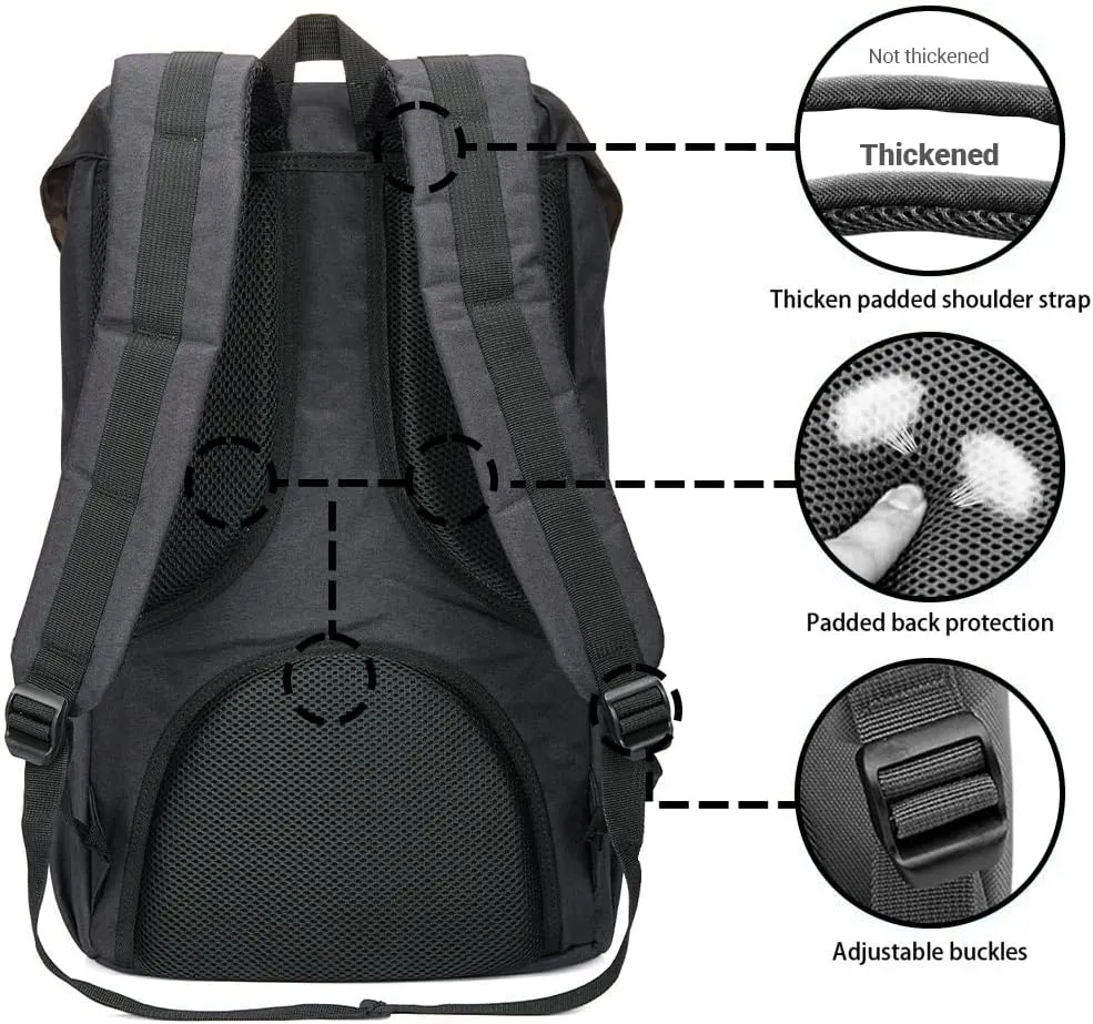 KAUKKO Travel Laptop Backpack, Outdoor Rucksack, Casual backpack Fits 15.6"(Oxford Black)