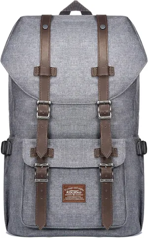 KAUKKO Travel Laptop Backpack, Outdoor Rucksack, Causal backpack Fits 15.6"(Oxford Grey)