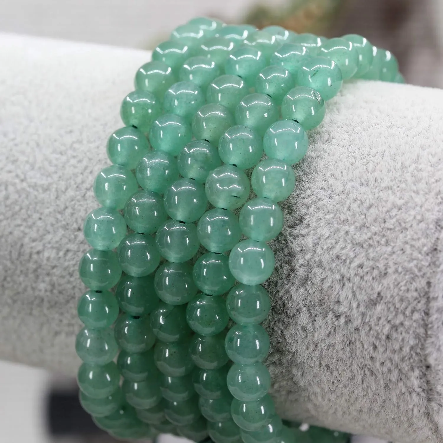 Keleny Gem Semi Precious Gemstones 6mm Round Beads Stone Crystal Adjustable Braided Bracelets Unisex