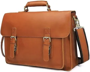 Laptop Bags, Genuine Leather Messenger Bags, Business Work Laptop Handbag Shoulder Bags, Mens Briefcases
