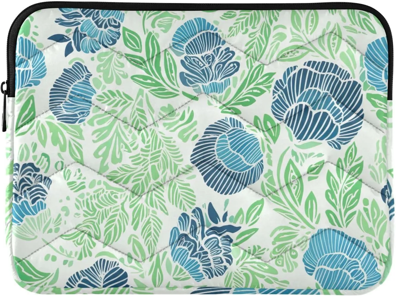 Laptop Case 13, 13.3, 14 Inch Tropical Petals Blue Protective Case with Zipper Tablet Briefcase Carrying Bag