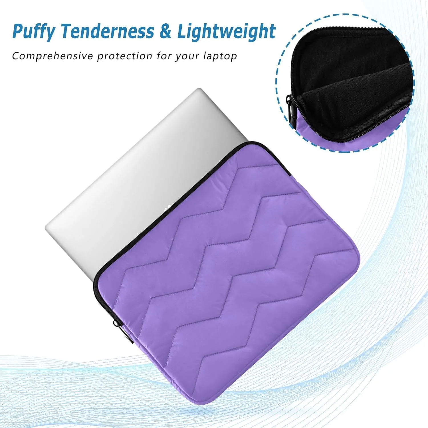 Laptop Cases Medium Purple Waterproof Briefcase Bag Thin Computer Carrying Bag, 15-15.6 Inch