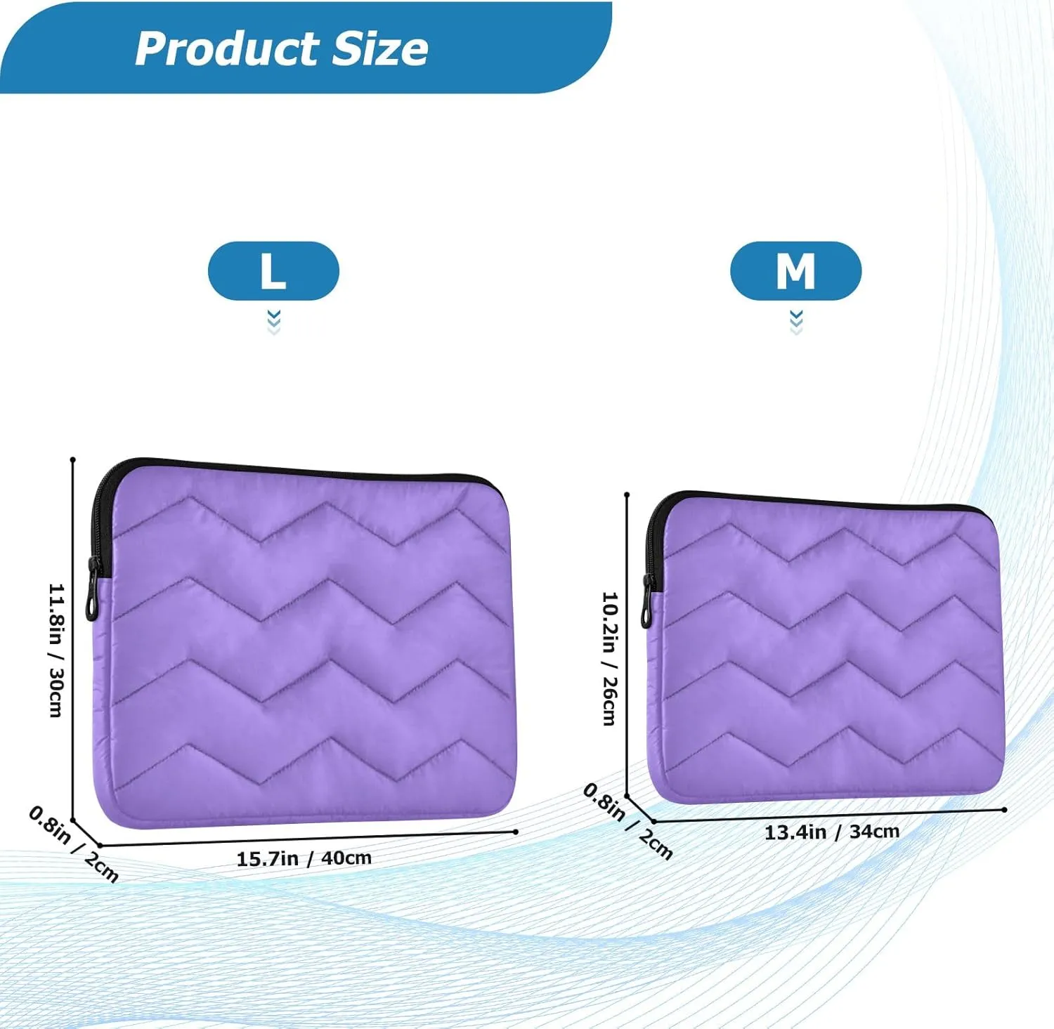 Laptop Cases Medium Purple Waterproof Briefcase Bag Thin Computer Carrying Bag, 15-15.6 Inch