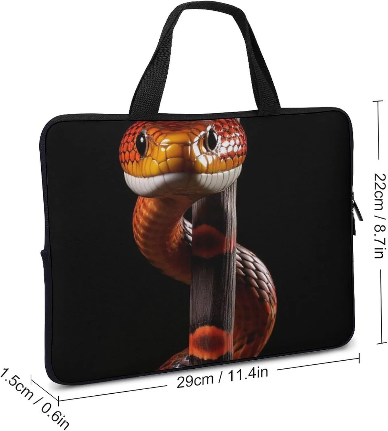 Laptop Sleeve with Handle A Orange Snake Laptop Sleeve Bag Ultra-Thin Computer Bag Cover for 12-17 Inch