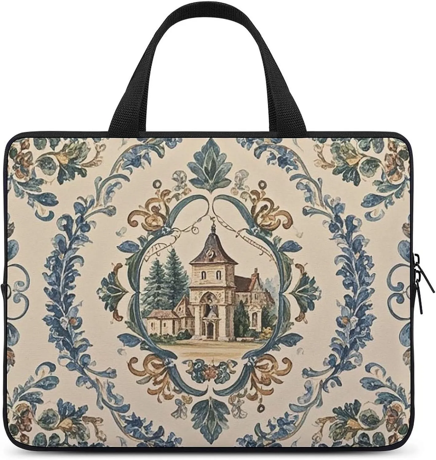 Laptop Sleeve with Handle French Country Style Laptop Sleeve Bag Ultra-Thin Computer Bag Cover for 12-17 Inch