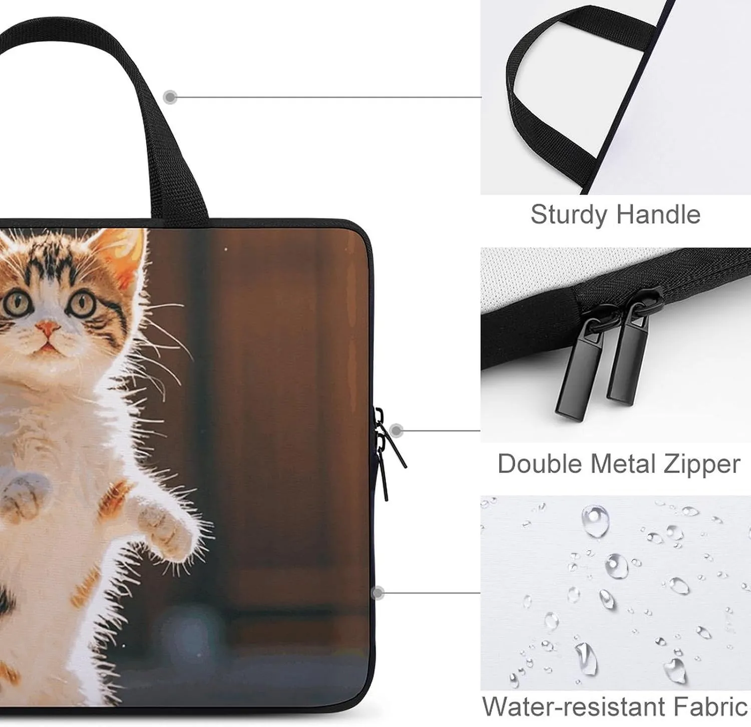Laptop Sleeve with Handle Kittens Dancing Laptop Sleeve Bag Ultra-Thin Computer Bag Cover for 12-17 Inch