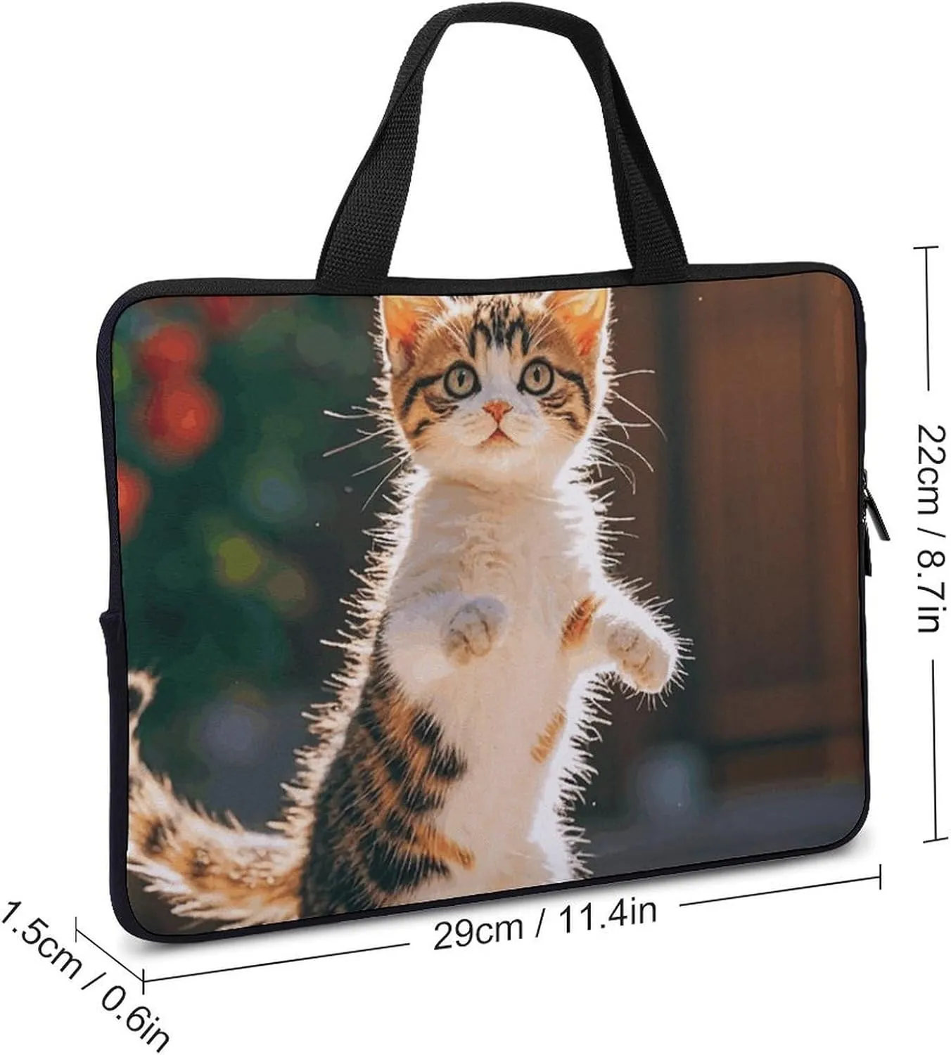Laptop Sleeve with Handle Kittens Dancing Laptop Sleeve Bag Ultra-Thin Computer Bag Cover for 12-17 Inch