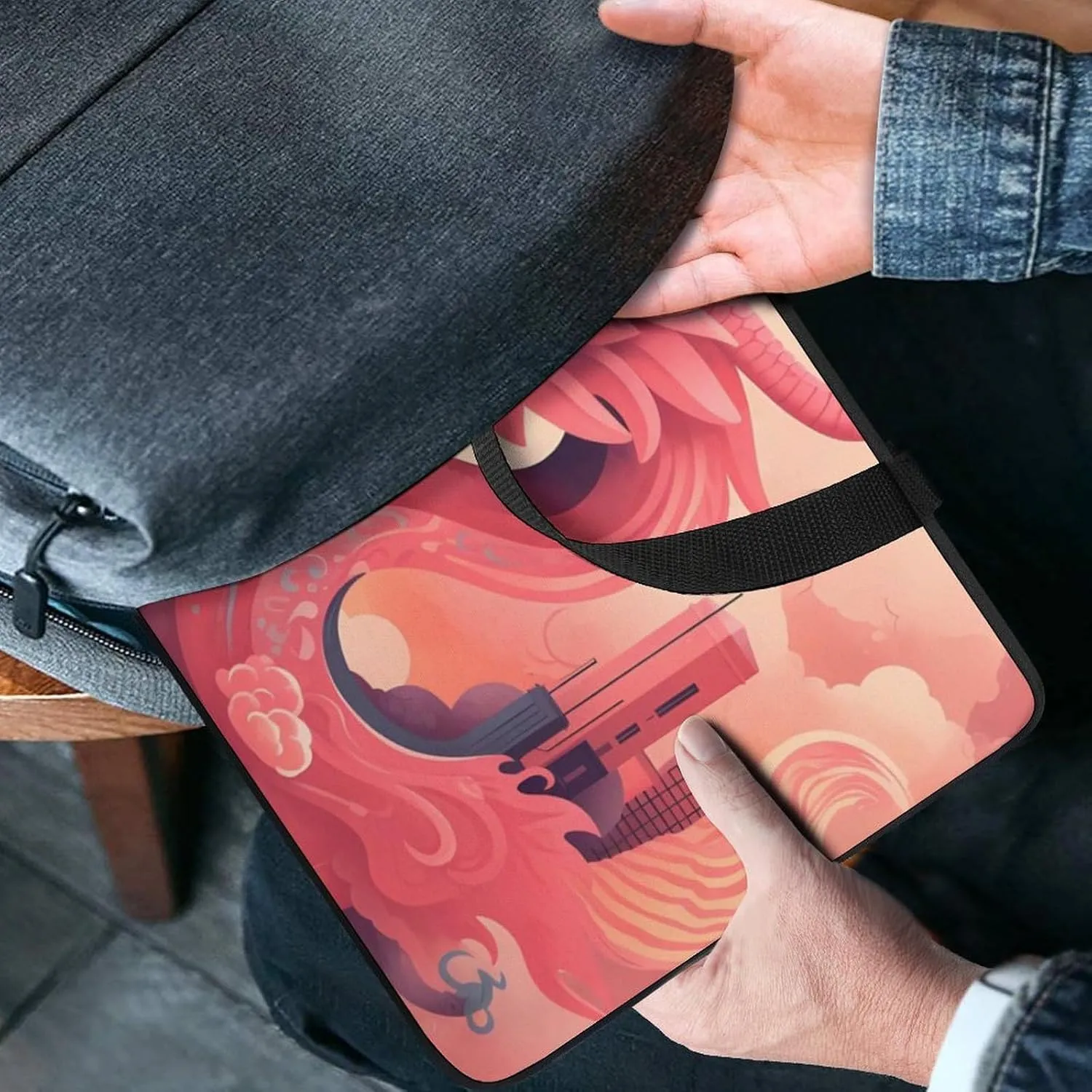 Laptop Sleeve with Handle Red Chinese Dragon Laptop Sleeve Bag Ultra-Thin Computer Bag Cover for 12-17 Inch