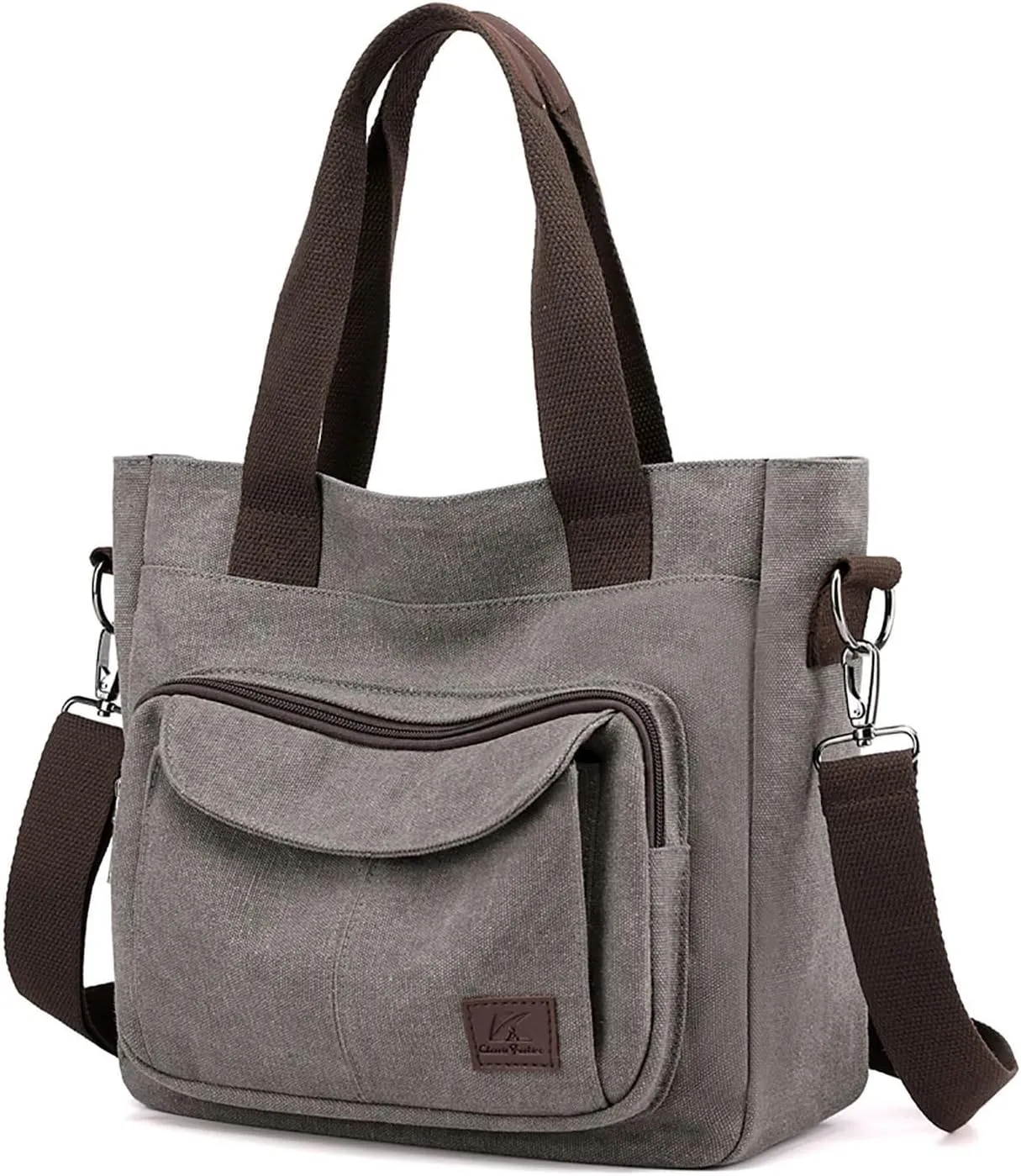 Large Capacity Ladies Bags New Canvas Handbag Simple Shoulder Messenger Bag Shoulder Sling Bag (Grey, One Size)