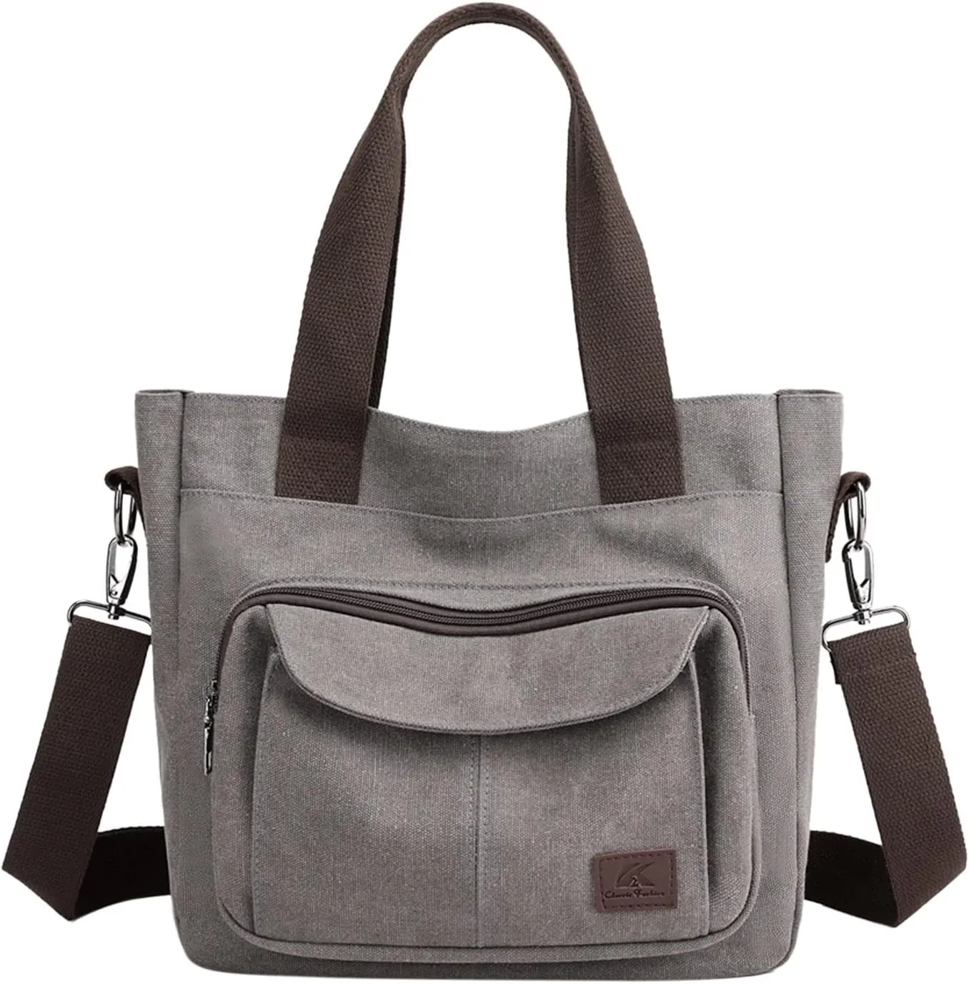 Large Capacity Ladies Bags New Canvas Handbag Simple Shoulder Messenger Bag Shoulder Sling Bag (Grey, One Size)