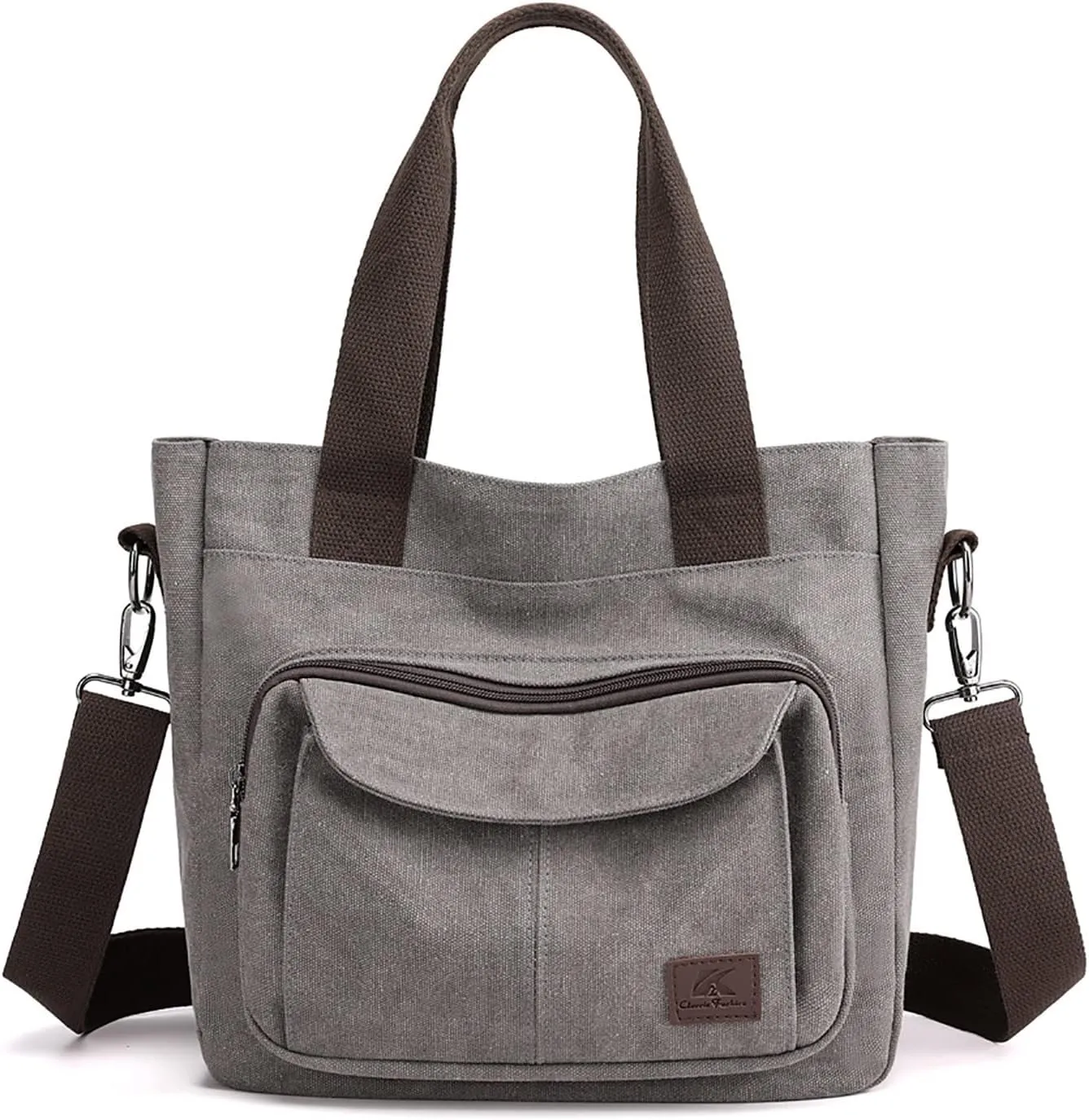 Large Capacity Ladies Bags New Canvas Handbag Simple Shoulder Messenger Bag Shoulder Sling Bag (Grey, One Size)