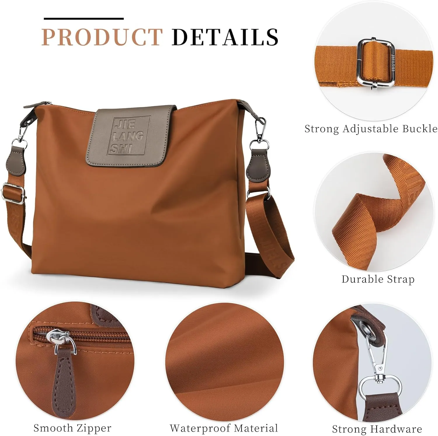 Large Crossbody Bag for Women Fabric Nylon Casual Commuter Bag Trendy Fashion Hobo Shoulder Bag Ladies Travel Handbag