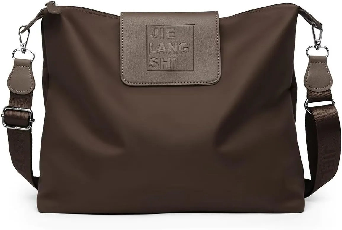 Large Crossbody Bag for Women Fabric Nylon Casual Commuter Bag Trendy Fashion Hobo Shoulder Bag Ladies Travel Handbag
