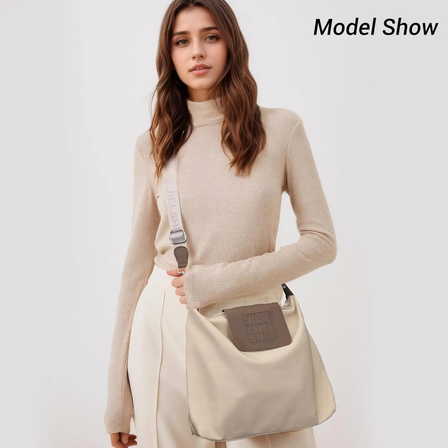 Large Crossbody Bag for Women Fabric Nylon Casual Commuter Bag Trendy Fashion Hobo Shoulder Bag Ladies Travel Handbag