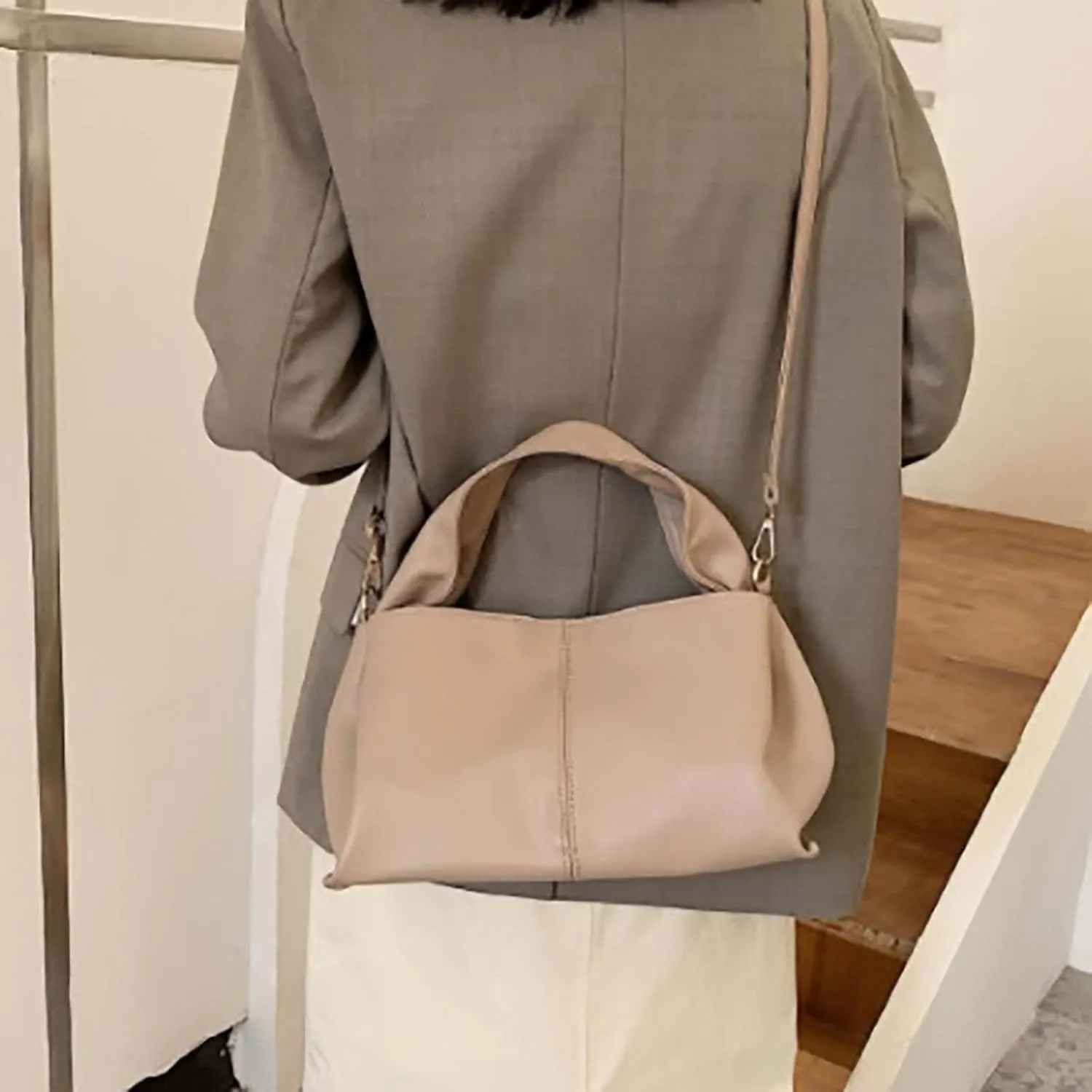 Large Crossbody Bags for Women Faux PU Leather Big Capacity Satchel Bag Daily Work Commute Casual Business Clutch