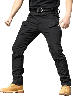 lcyhony Mens Tactical Pants Relaxed fit Stretch Waterproof Camo Work Pants Flex Ripstop Outdoor Hiking Pant Multi Pockets