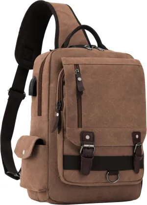 Leaper Retro Crossbody Bag Sling Bag Canvas Messenger Bag for Men Women Shoulder Bag Crossbody Handbags Satchel Travel Bag