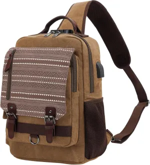 Leaper Retro Crossbody Bag Sling Bag Canvas Messenger Bag for Men Women Shoulder Bag Crossbody Handbags Satchel Travel Bag
