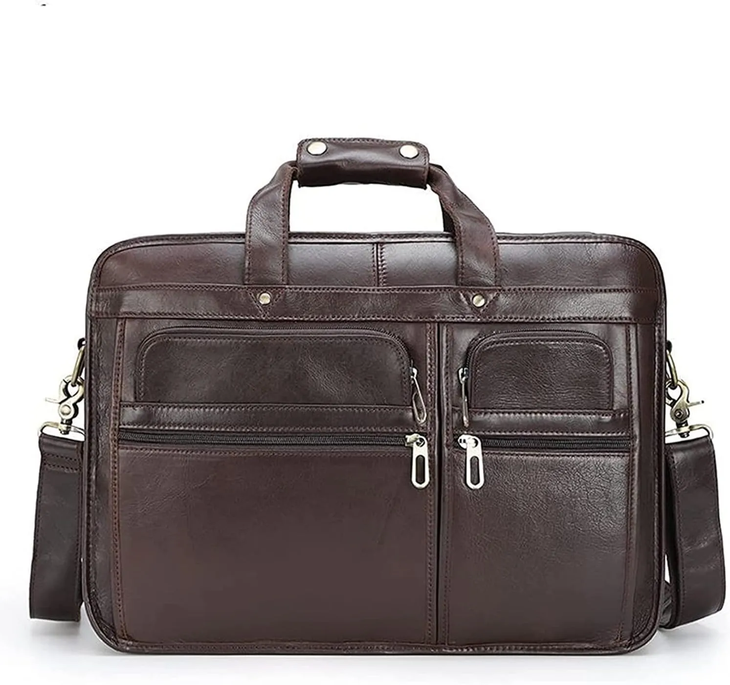 Leather Briefcase for Men 15.6inch Laptop Bag Office Messenger Bag Business Travel Computer Shoulder Handbag