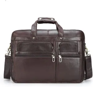 Leather Briefcase for Men 15.6inch Laptop Bag Office Messenger Bag Business Travel Computer Shoulder Handbag