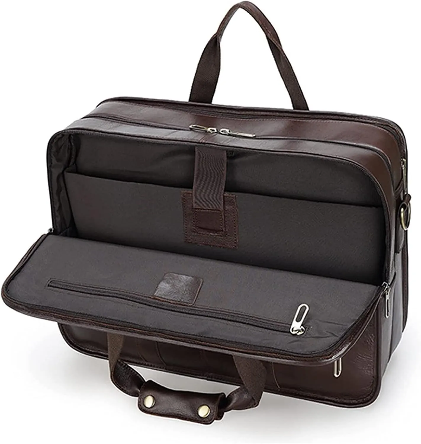 Leather Briefcase for Men 15.6inch Laptop Bag Office Messenger Bag Business Travel Computer Shoulder Handbag