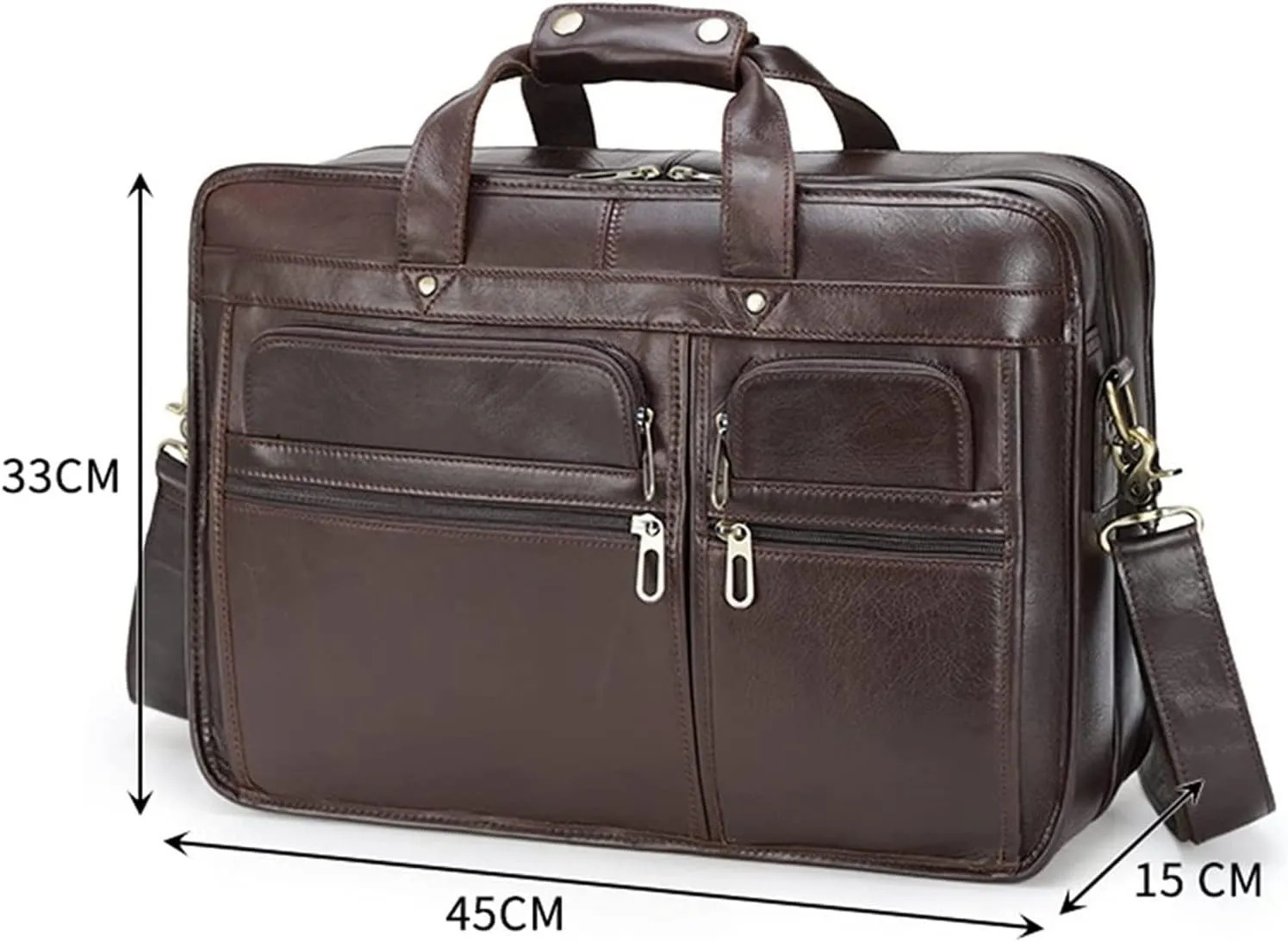Leather Briefcase for Men 15.6inch Laptop Bag Office Messenger Bag Business Travel Computer Shoulder Handbag
