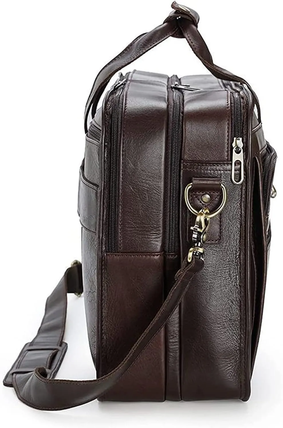 Leather Briefcase for Men 15.6inch Laptop Bag Office Messenger Bag Business Travel Computer Shoulder Handbag