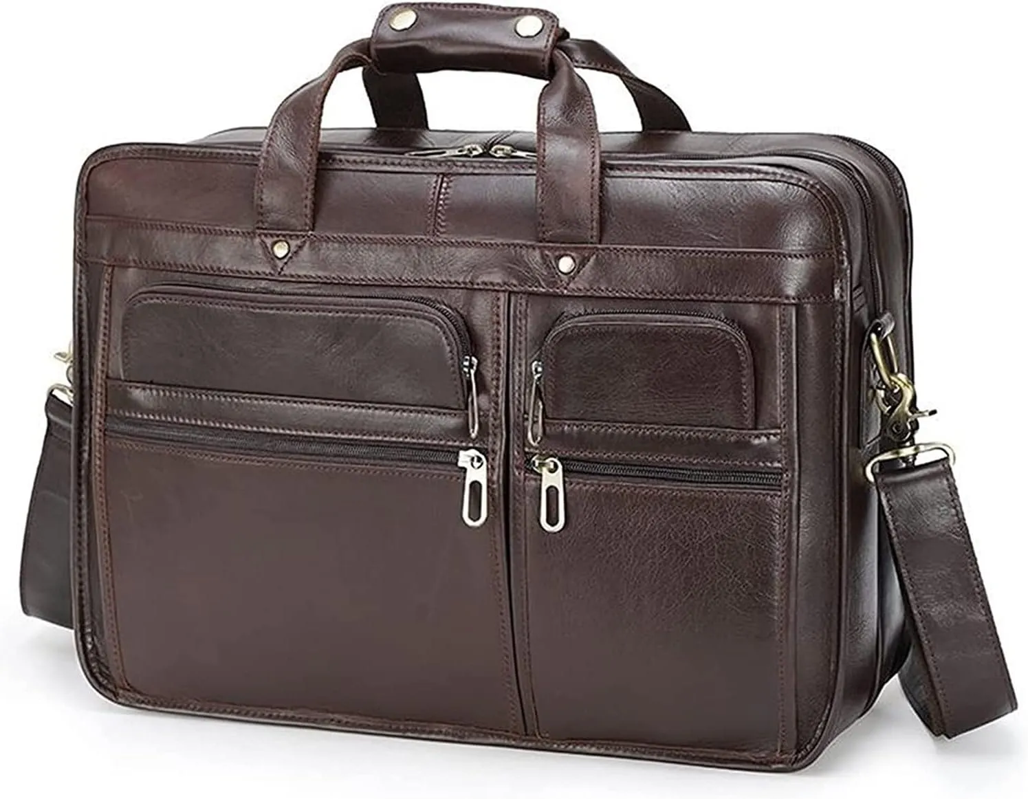 Leather Briefcase for Men 15.6inch Laptop Bag Office Messenger Bag Business Travel Computer Shoulder Handbag