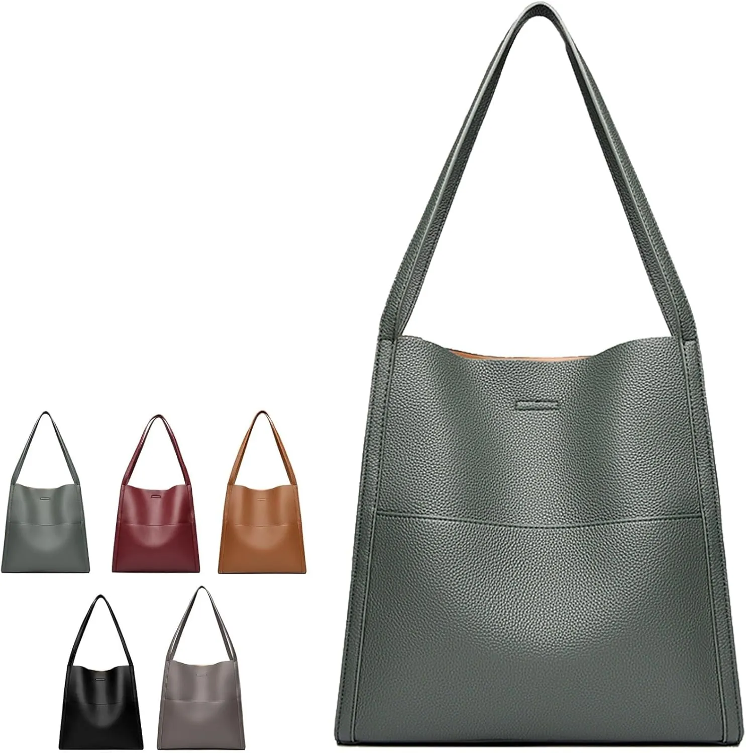 Leather Handbags for Women Large Capacity Shoulder Bags Casual Fashion Slouchy Commute Satchel Top Handle Purses