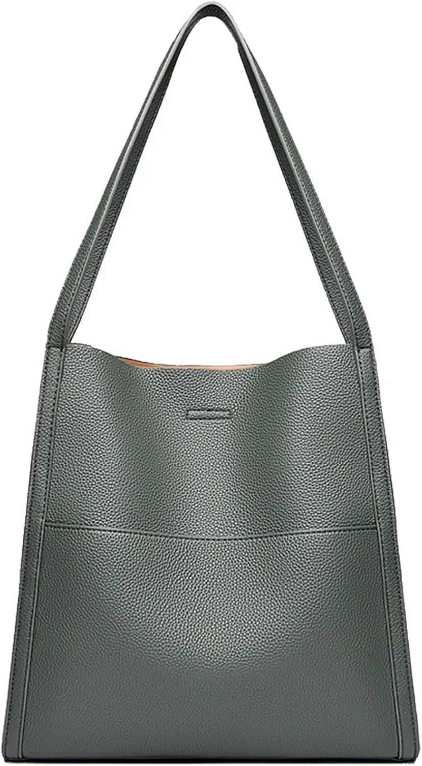 Leather Handbags for Women Large Capacity Shoulder Bags Casual Fashion Slouchy Commute Satchel Top Handle Purses