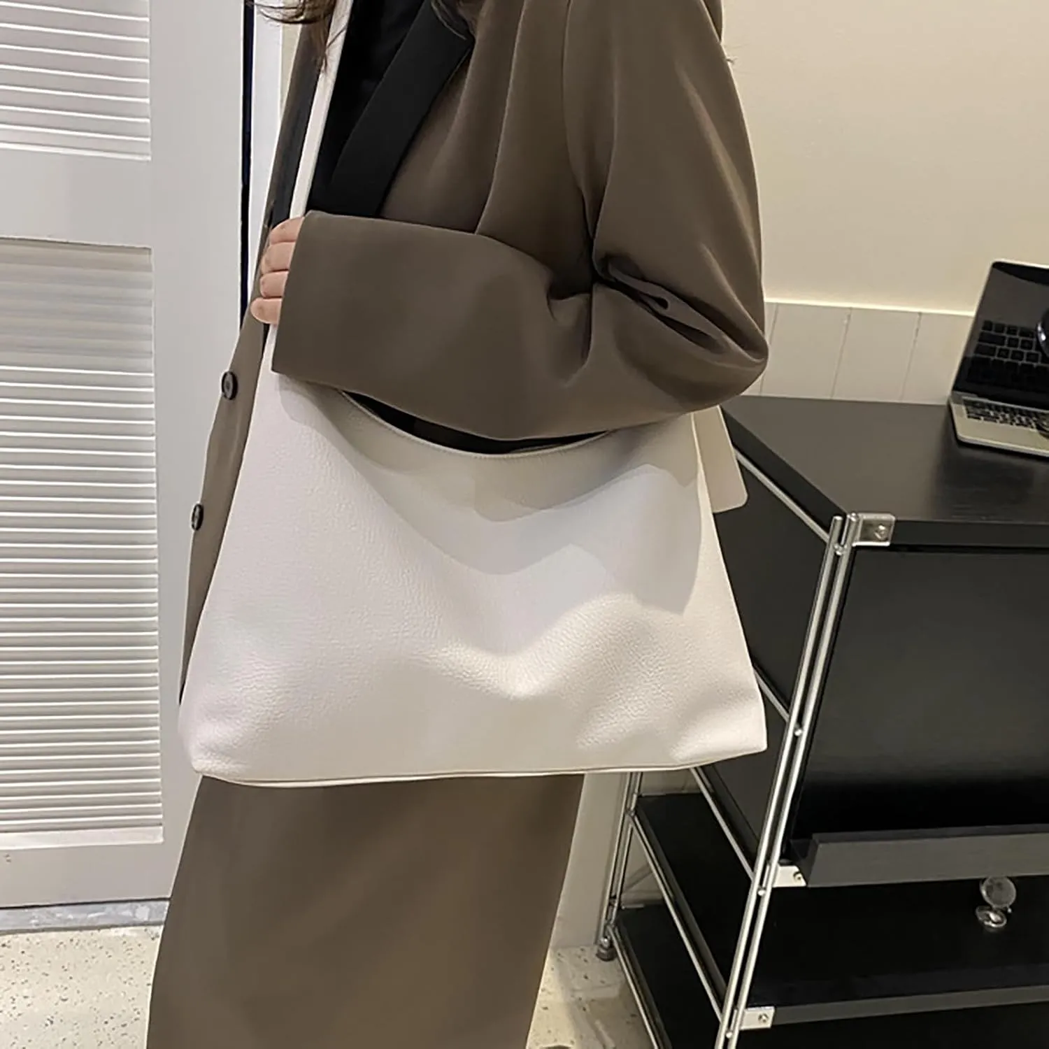 Leather Handbags for Women Soft Patent Leather Large Capacity Casual Vintage Shoulder Bag Crossbody Tote Bags