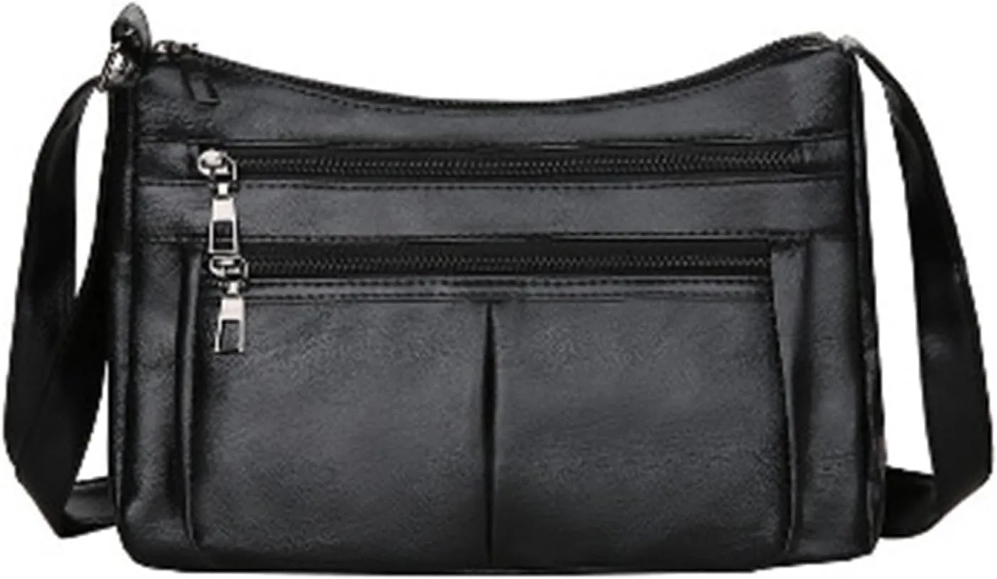 Leather Handbags for Women Soft Patent Leather Large Capacity Casual Vintage Shoulder Bag Crossbody Tote Bags