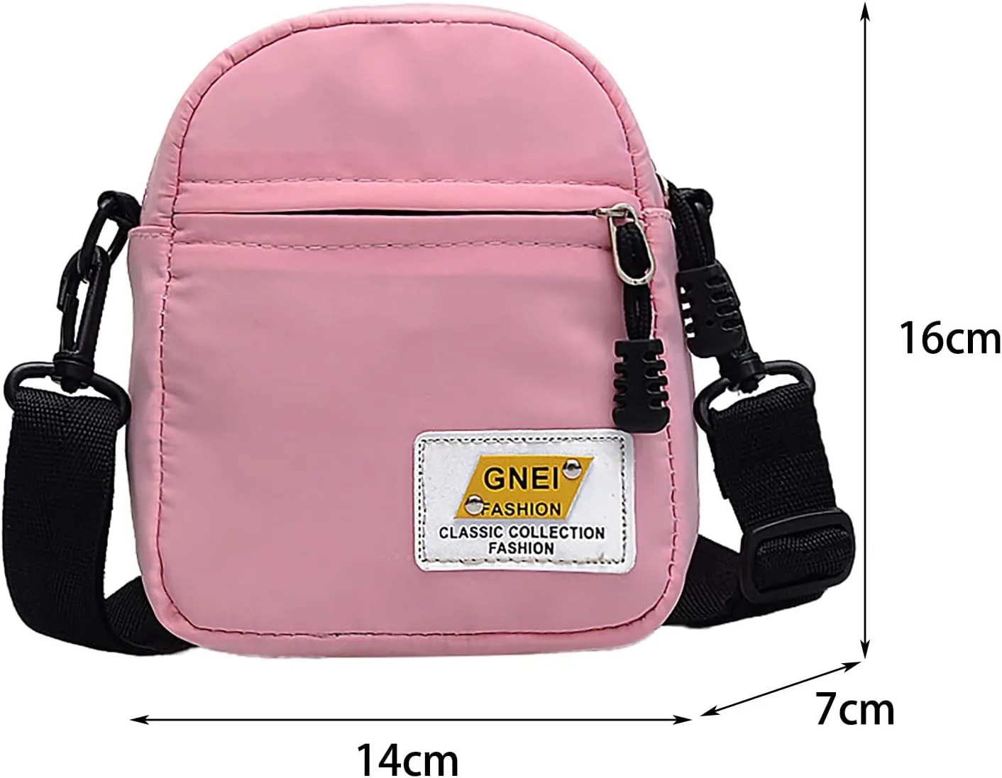 Leather Shoulder Bag for Women 2022 New Korean Fashion Simple Casual One Shoulder Crossbody Nylon (Black, One Size)