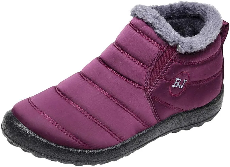 Leather Winter Boots for Women Waterproof Snow Women's Duck Boots Waterproof Black Comfy Cute Winter Boots for Women Womens Waterproof Boots Wide Width Botas TRmicas Para Mujer Antileslisante