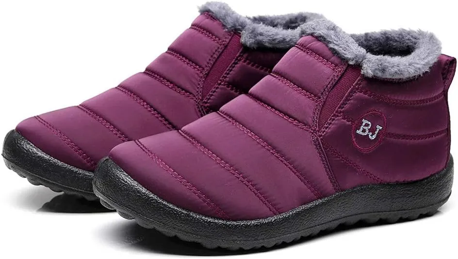 Leather Winter Boots for Women Waterproof Snow Women's Duck Boots Waterproof Black Comfy Cute Winter Boots for Women Womens Waterproof Boots Wide Width Botas TRmicas Para Mujer Antileslisante