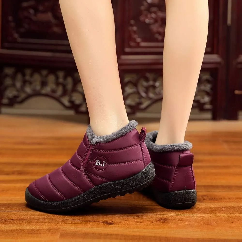 Leather Winter Boots for Women Waterproof Snow Women's Duck Boots Waterproof Black Comfy Cute Winter Boots for Women Womens Waterproof Boots Wide Width Botas TRmicas Para Mujer Antileslisante