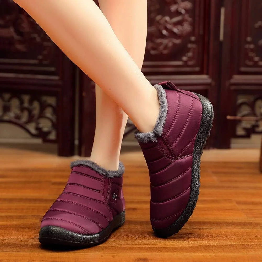 Leather Winter Boots for Women Waterproof Snow Women's Duck Boots Waterproof Black Comfy Cute Winter Boots for Women Womens Waterproof Boots Wide Width Botas TRmicas Para Mujer Antileslisante
