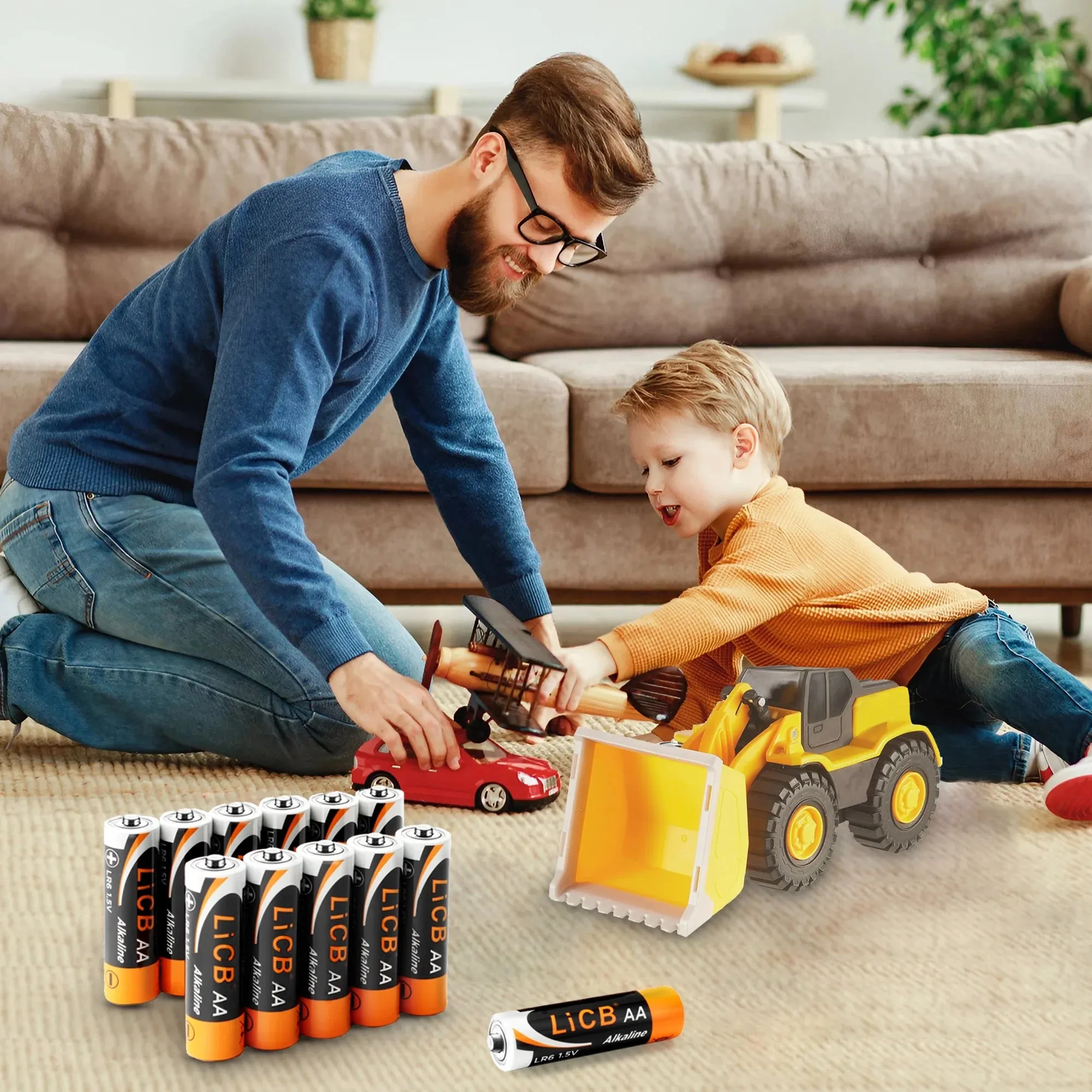 LiCB 1.5V AA and AAA Batteries, 48 Pack Combo Pack Alkaline Battery-24 Double A and 24 Triple A