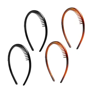 LIFKOME 4pcs Non-slip Spa Headband for Face Wash Hair Clips Flat Skin Care Headband