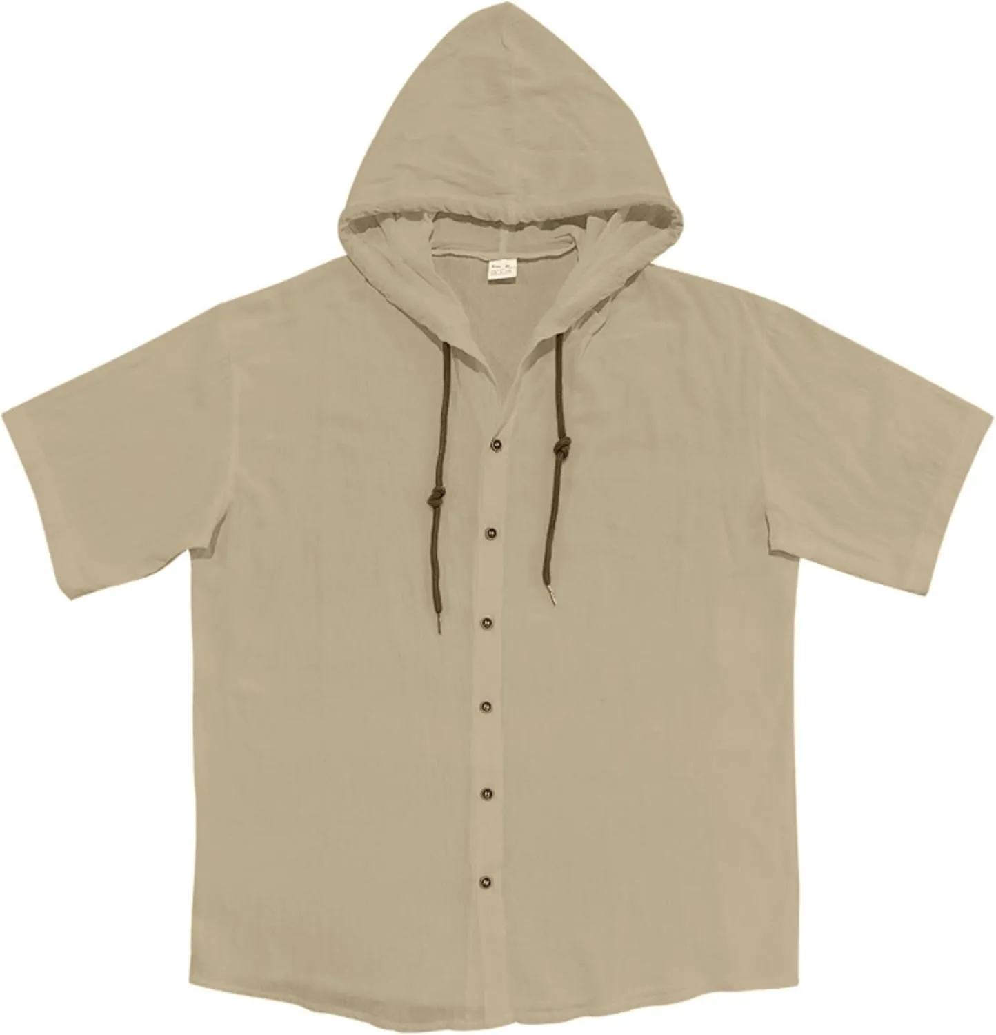 Linen Shirts for Men Button Down Short Sleeve Shirts Western Hooded Sun Shirts Lighweight Casual Loose Beach Top